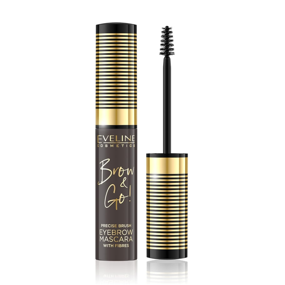 Туш для брів Eveline Cosmetics Brow &amp; Go! Eyebrow Mascara 02 Dark, 6 мл